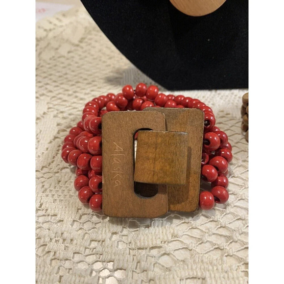 Lot Of Boho Hippie Natural Jewelry 2 Necklaces And 2 Stretchy Bracelets (J132) - Picture 3 of 7